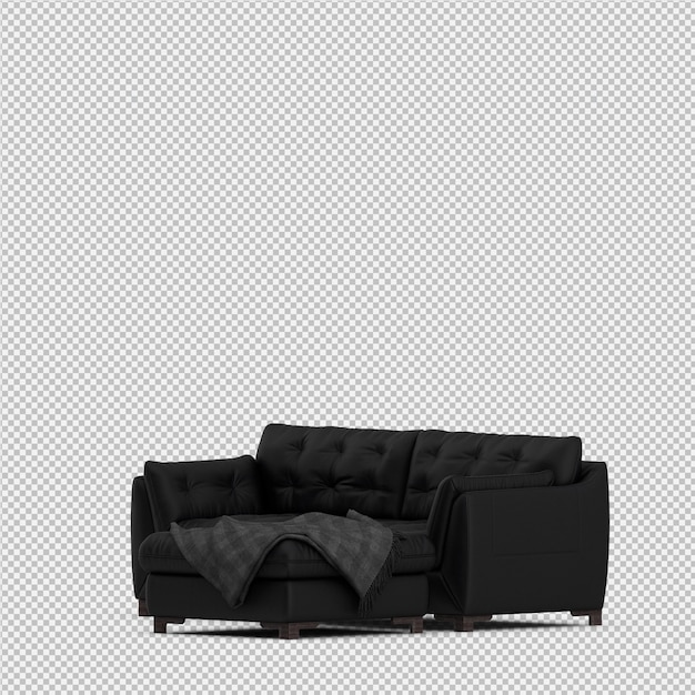 Sofá isométrico 3D render aislado