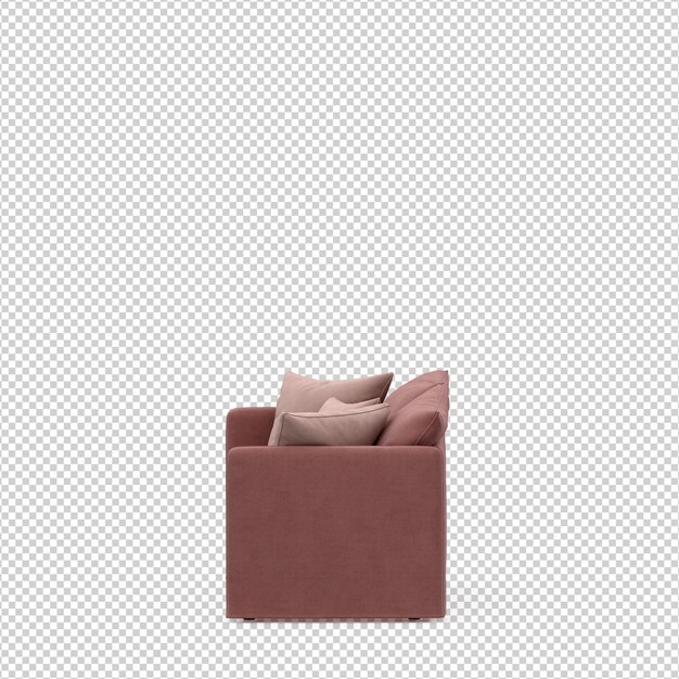 Sofá isométrico 3D Render aislado
