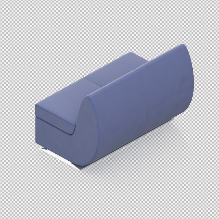 PSD sofá isométrico 3d render