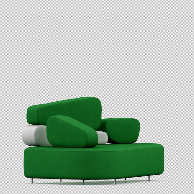 Sofá isométrico 3D Render