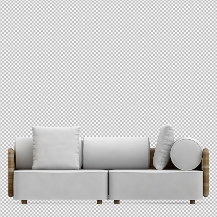 PSD sofá isométrico 3d render