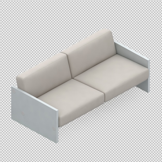 Sofá isométrico 3D Render