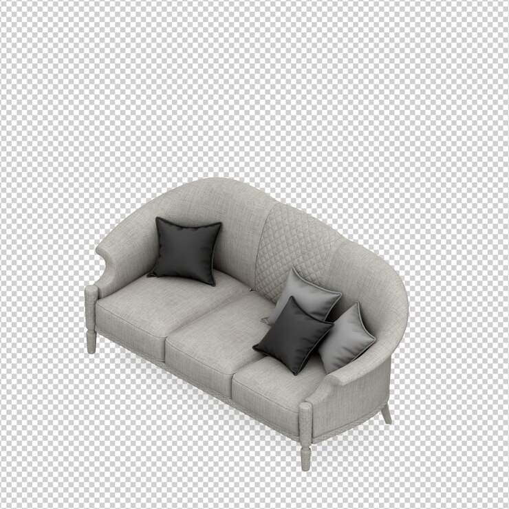 PSD sofá isométrico 3d render