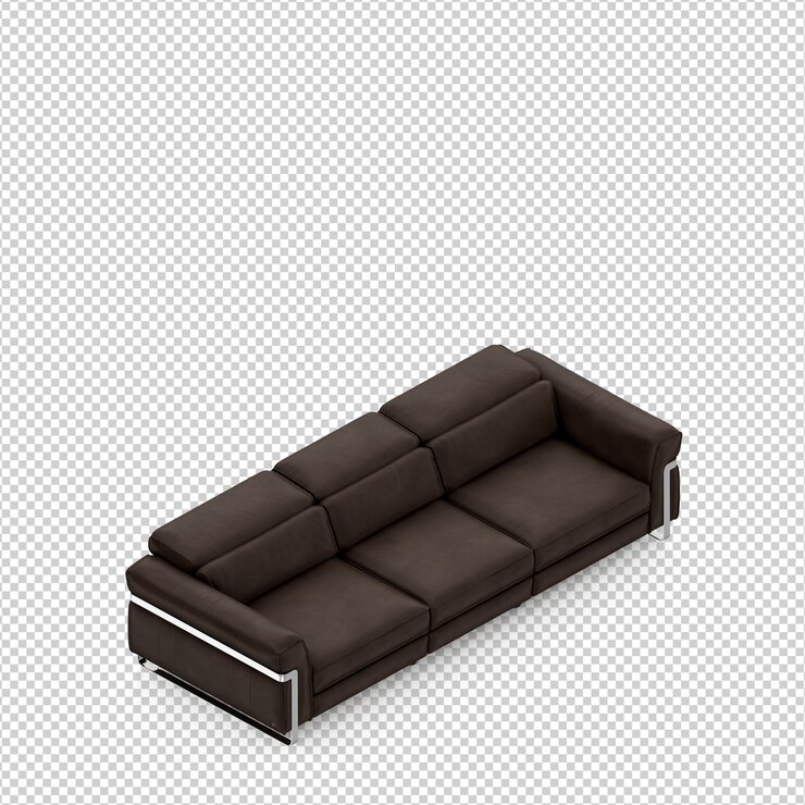 PSD sofá isométrico 3d render