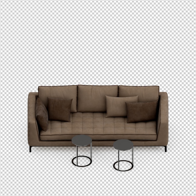 Sofá isométrico 3D Render