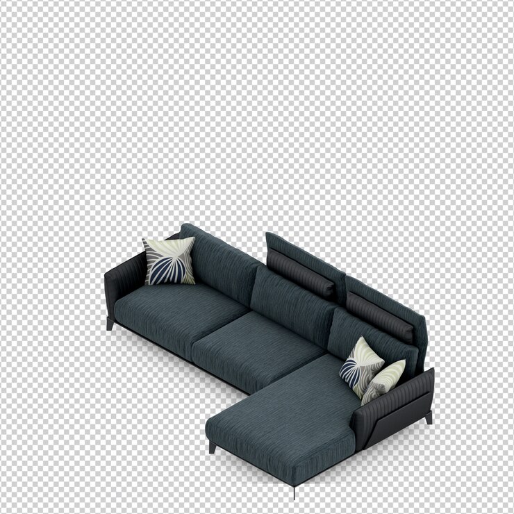 PSD sofá isométrico 3d render