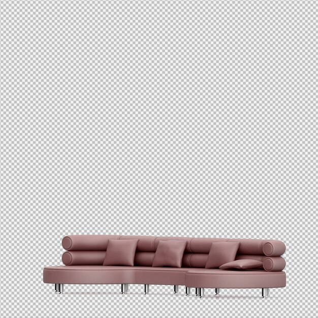 Sofá isométrico 3D Render