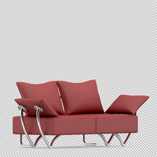 Sofá isométrico 3D Render
