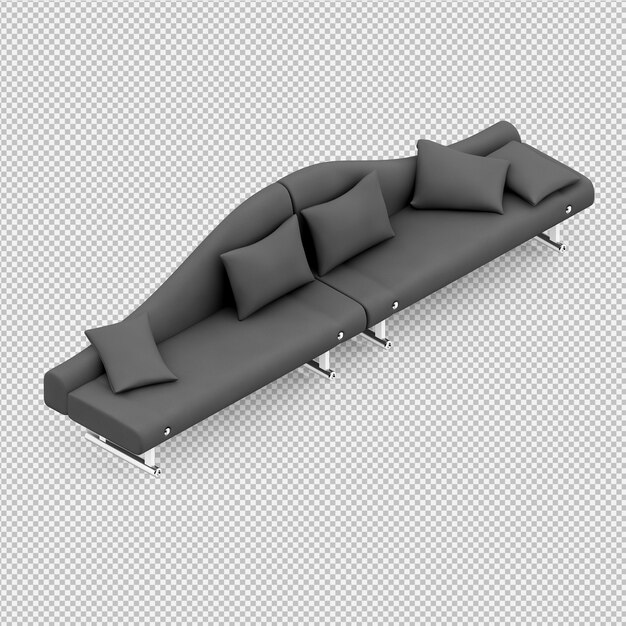 Sofá isométrico 3D Render