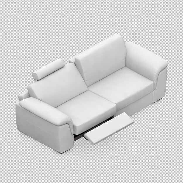 Sofá isométrico 3D Render