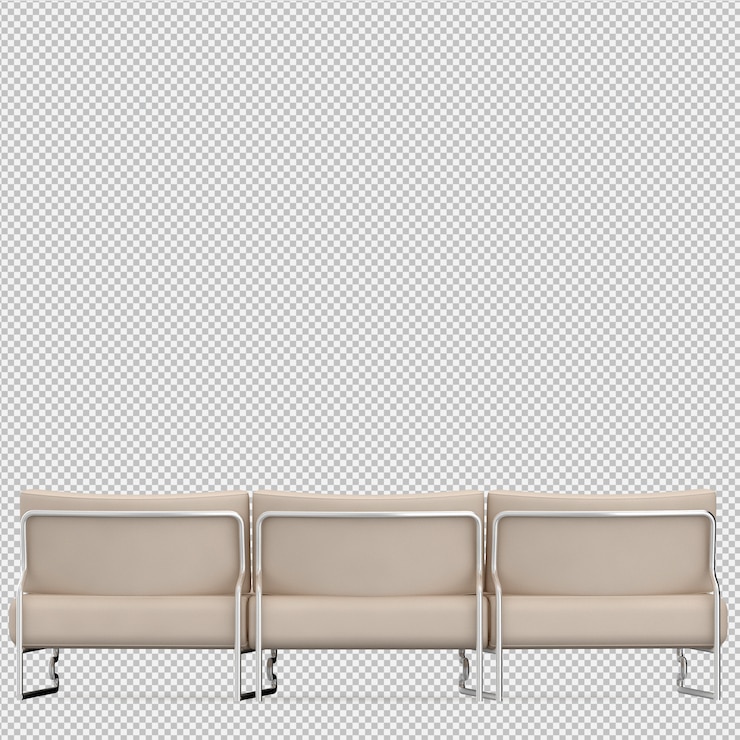 PSD sofá isométrico 3d render