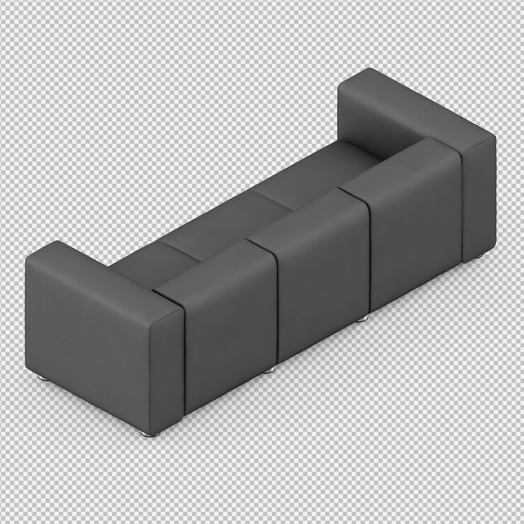 PSD sofá isométrico 3d render