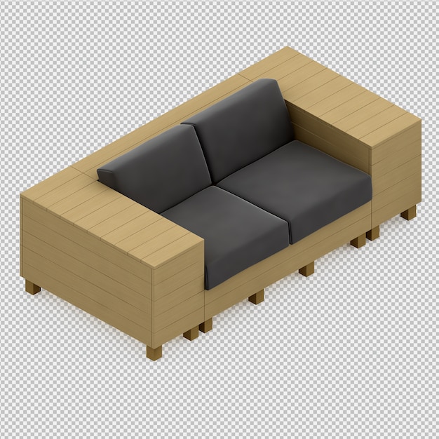 Sofá isométrico 3D Render
