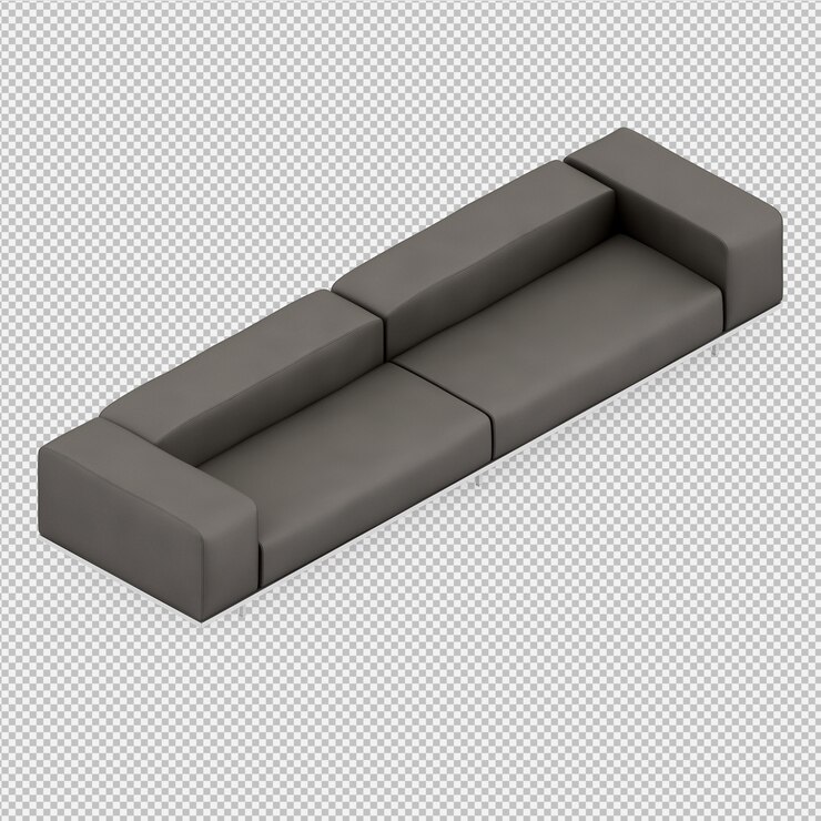 PSD sofá isométrico 3d render