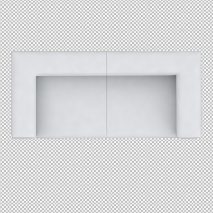 PSD sofá isométrico 3d render