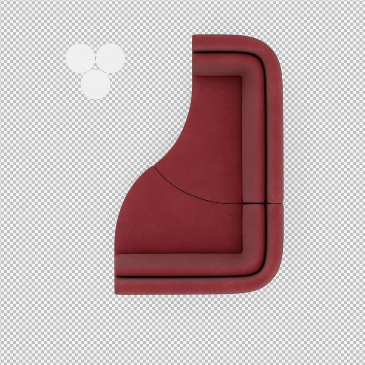 PSD sofá isométrico 3d render