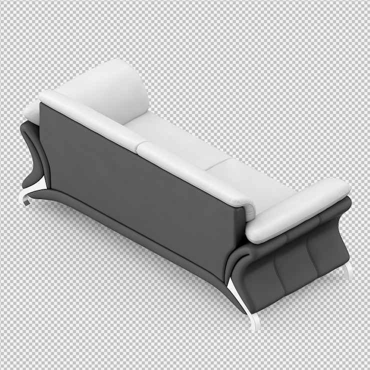 PSD sofá isométrico 3d render