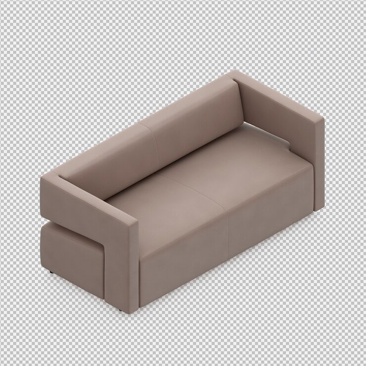 PSD sofá isométrico 3d render