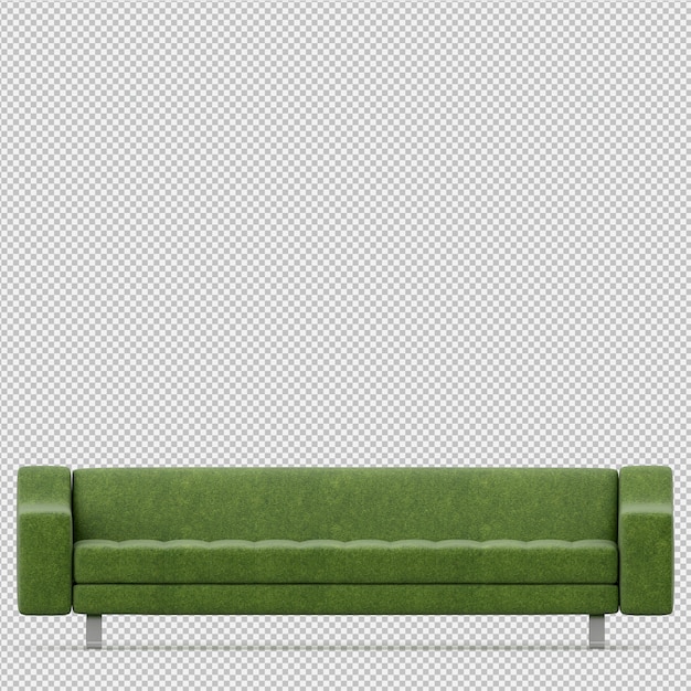 Sofá isométrico render 3D
