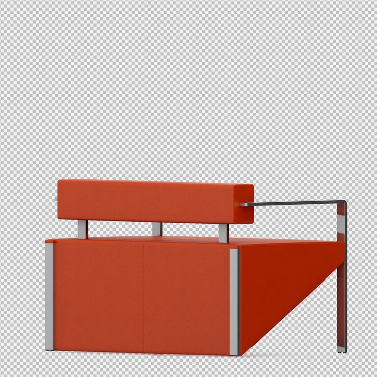 PSD sofá isométrico render 3d