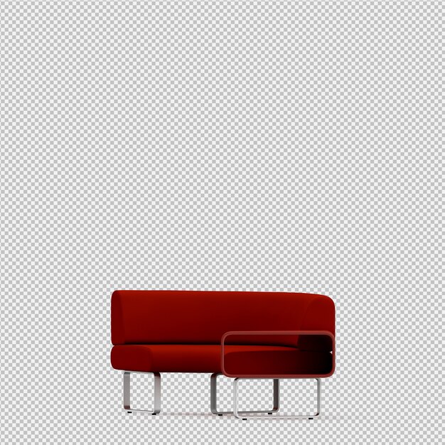 Sofá isométrico render 3D