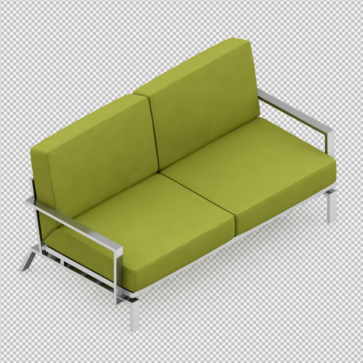 PSD sofá isométrico render 3d