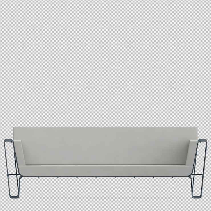 PSD sofá isométrico render 3d