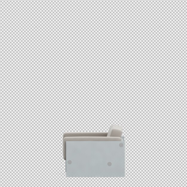 Sofá isométrico render 3D
