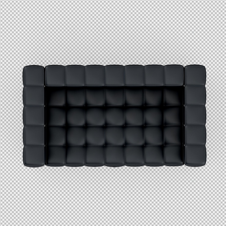 PSD sofá isométrico render 3d