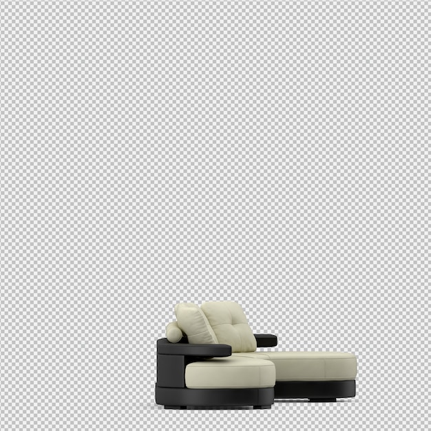 Sofá isométrico render 3D