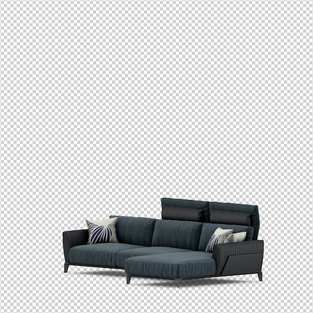 Sofá isométrico render 3D