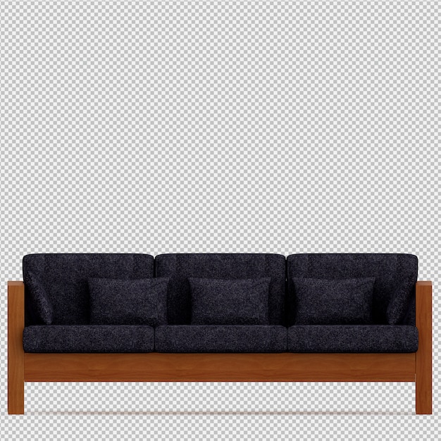 Sofá isométrico render 3D