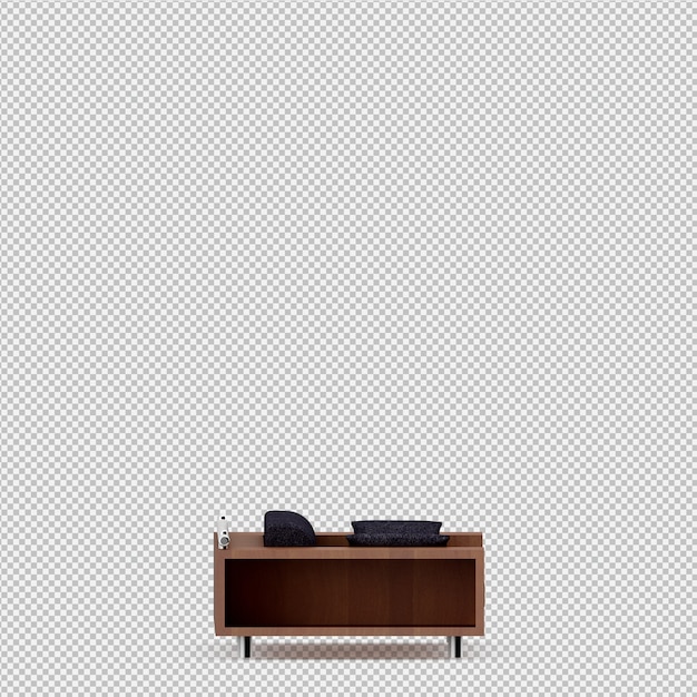 Sofá isométrico render 3D