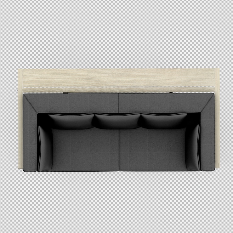 PSD sofá isométrico render 3d