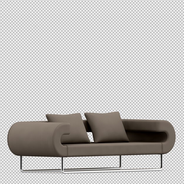 Sofá isométrico render 3D
