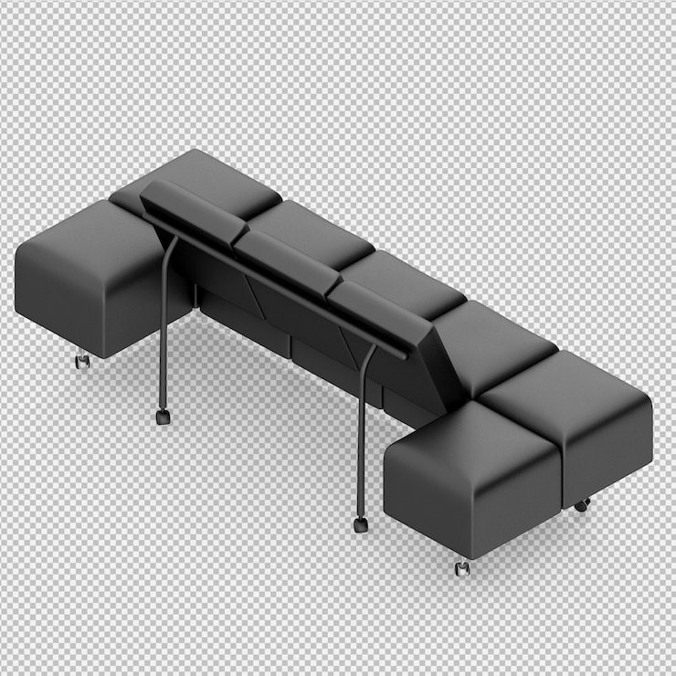 PSD sofá isométrico render 3d
