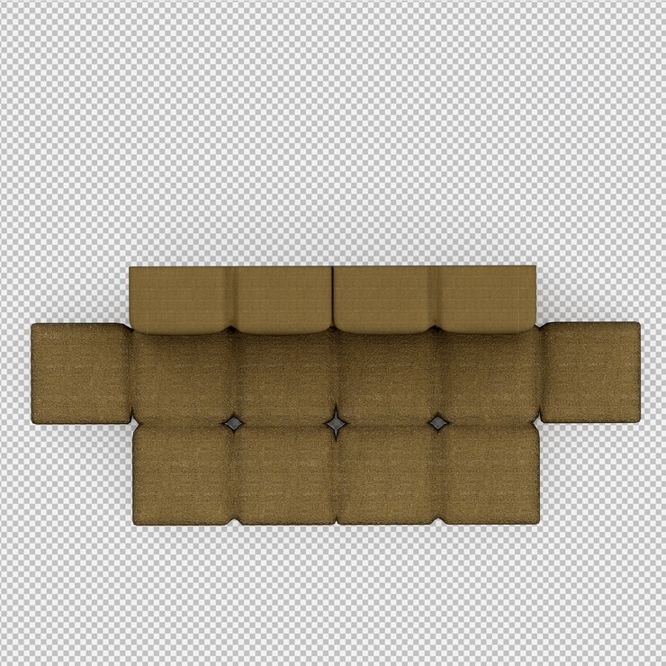 PSD sofá isométrico render 3d