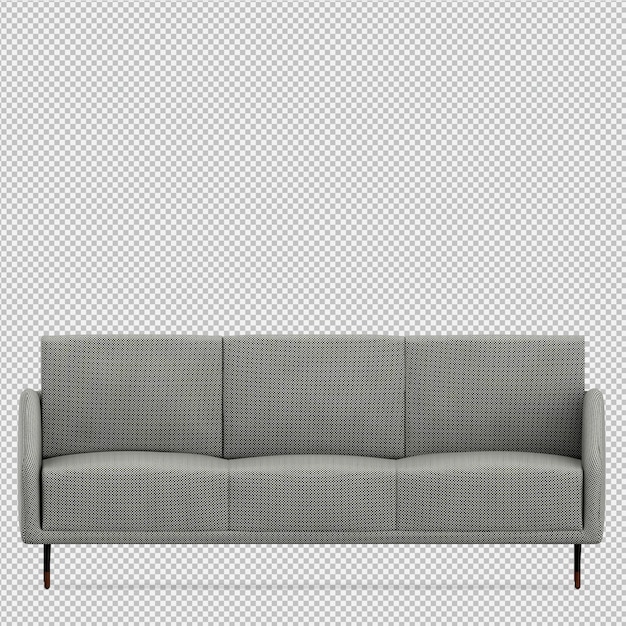 Sofá isométrico render 3D