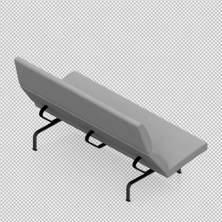 PSD sofá isométrico render 3d