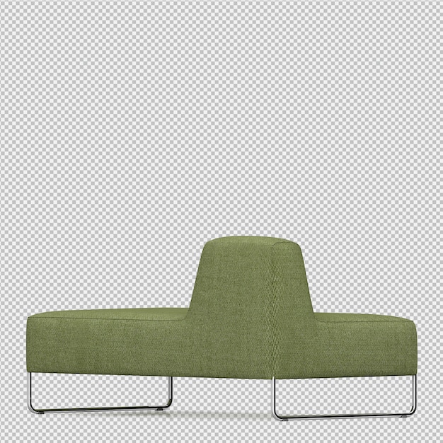 Sofá isométrico render 3D