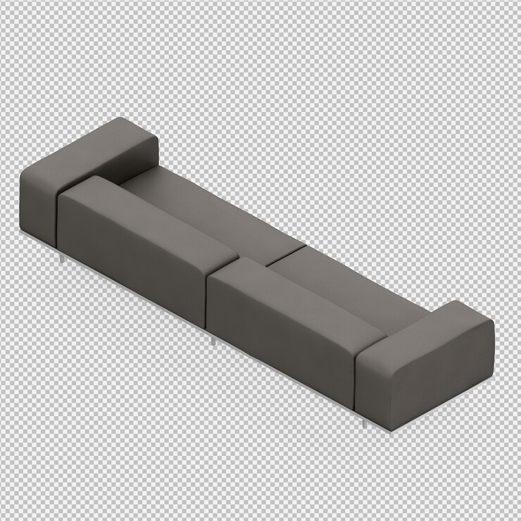 PSD sofá isométrico render 3d