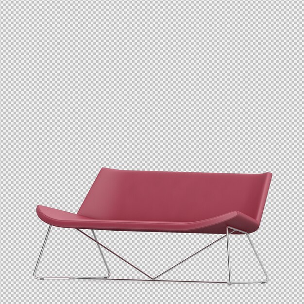 Sofá isométrico render 3D