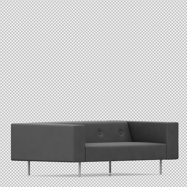 Sofá isométrico render 3D