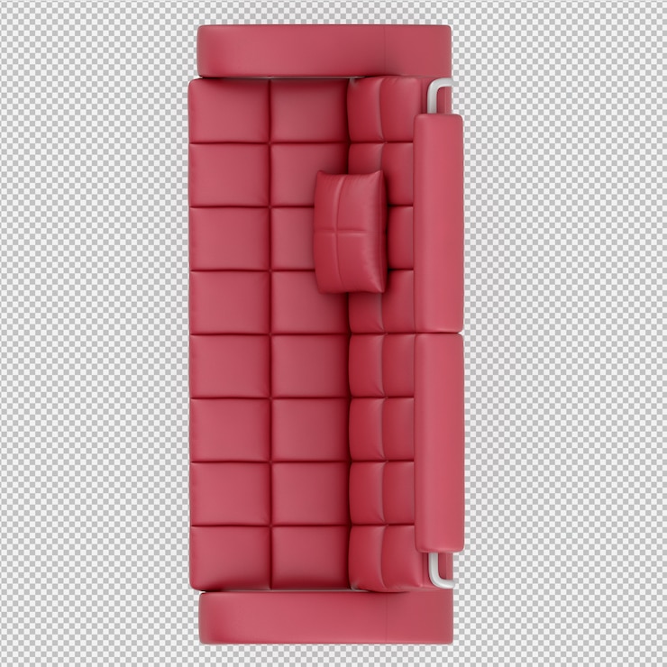 PSD sofá isométrico render 3d