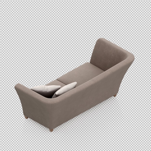 Sofá isométrico render 3D
