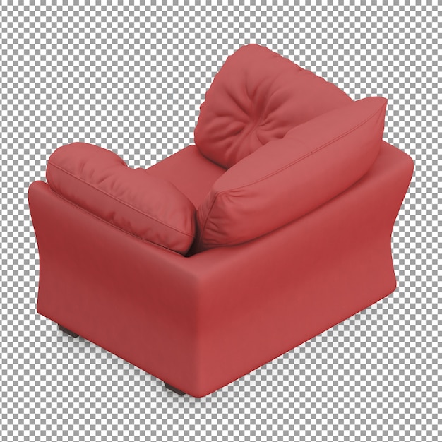 Sofá isométrico vermelho