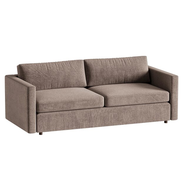 Un sofá marrón con dos almohadas en él