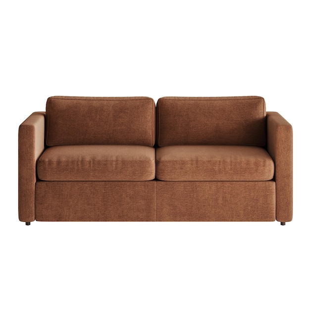 Un sofá marrón con dos almohadas en él