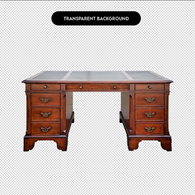 Sofa de mesa de madera PNG mesa de café de madera de alta calidad con fondo transparente para maquetas