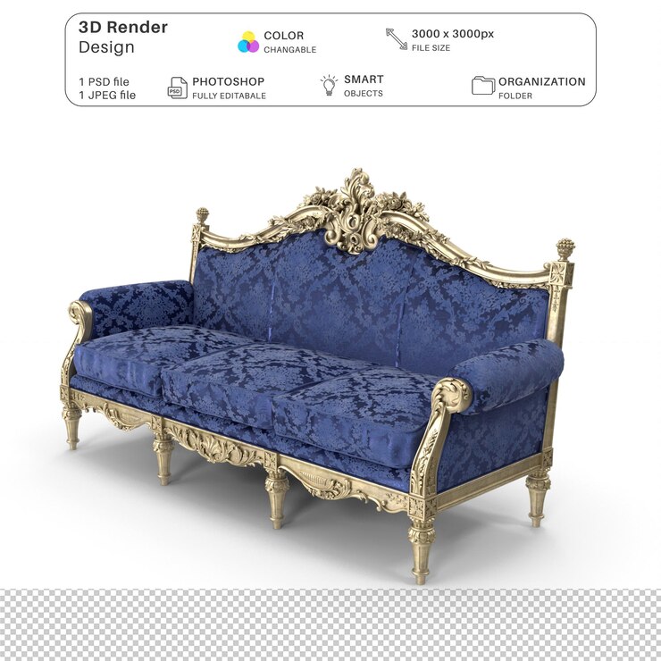 PSD sofa modelado 3d archivo psd muebles interiores realistas